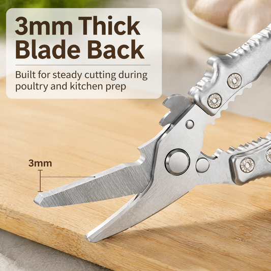 Heavy-Duty Multi-Purpose Kitchen Shears – Stainless Steel Poultry & Herb Scissors for Effortless Food Prep