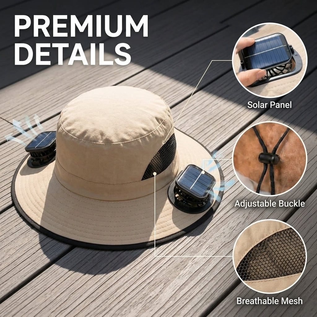Solar Powered Cooling Bucket Hat