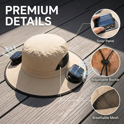 Solar Powered Cooling Bucket Hat
