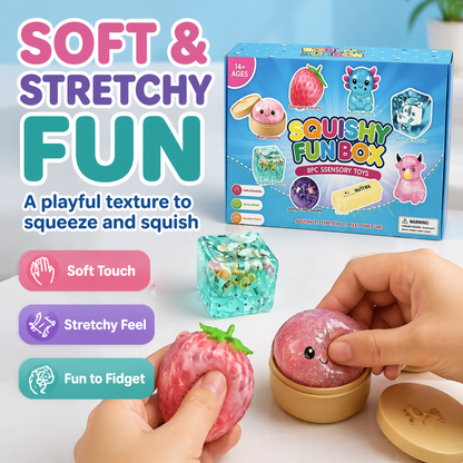 8-Piece Sensory Squishy Toy Gift Set – Soft & Stretchy Stress Relief Fidget Toys