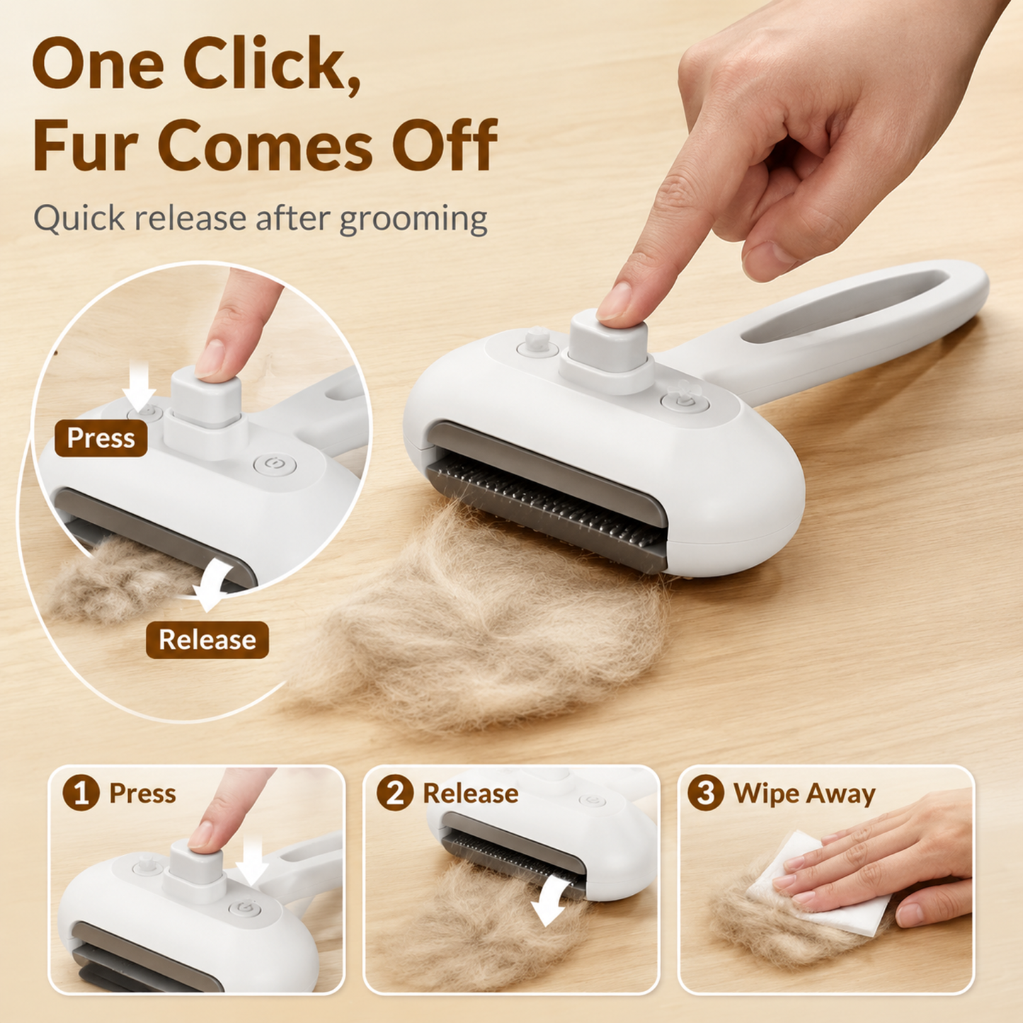 2-in-1 Pet Steaming Self-Cleaning Grooming Brush – Electric Spray Comb for Floating Hair Removal, Massage & Hygiene Care