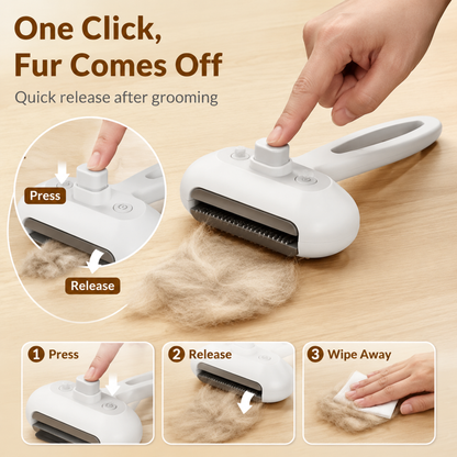 2-in-1 Pet Steaming Self-Cleaning Grooming Brush – Electric Spray Comb for Floating Hair Removal, Massage & Hygiene Care
