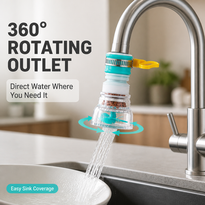 Kitchen Faucet Water Filter – 6-Layer Filtration, 360° Rotatable, Splash-Proof (1-Count)