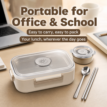 304 Stainless Steel Bento Box – Portable Multi-Compartment Lunch Container
