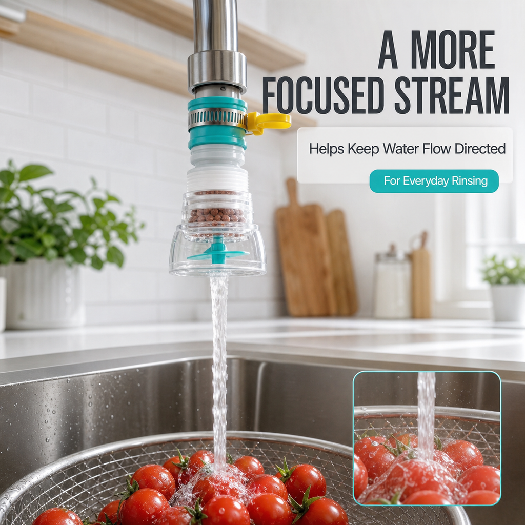 Kitchen Faucet Water Filter – 6-Layer Filtration, 360° Rotatable, Splash-Proof (1-Count)