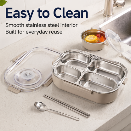 304 Stainless Steel Bento Box – Portable Multi-Compartment Lunch Container