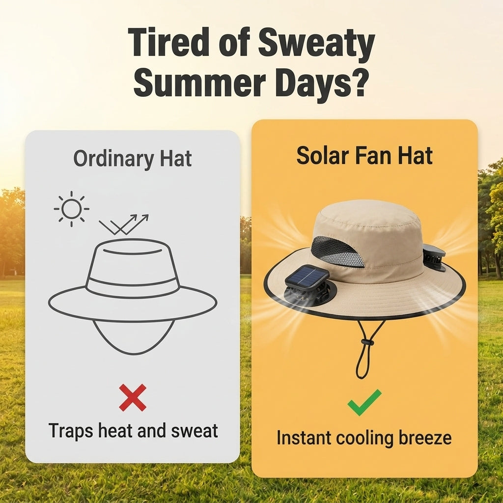 Solar Powered Cooling Bucket Hat