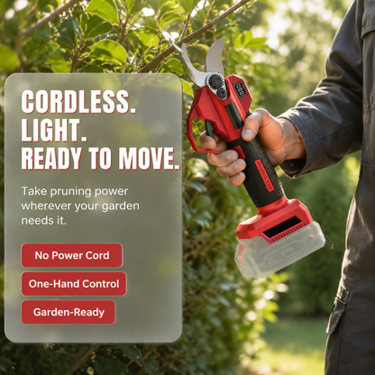 SEESE Electric Pruning Shears – Cordless Power Pruner with Brushless Motor & 2000mAh Batteries
