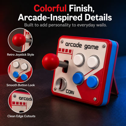 Retro Arcade Game Light Switch Panel Cover – Decorative Gamer Wall Plate for Game Rooms, Bedrooms & Man Caves – Nostalgic Arcade Joystick Design