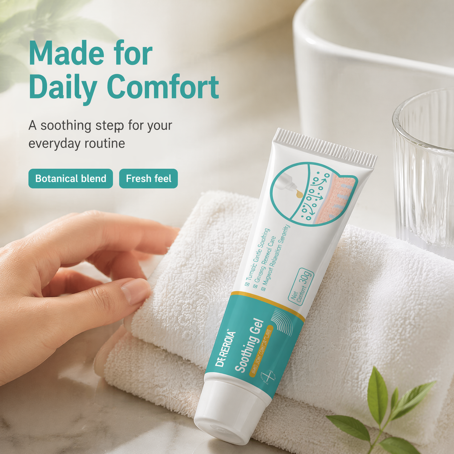 Skin Repair & Soothing Gel with Turmeric & Mugwort – 30g Natural Plant-Based Care