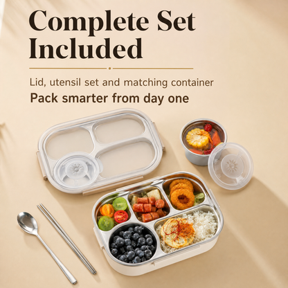 304 Stainless Steel Bento Box – Portable Multi-Compartment Lunch Container