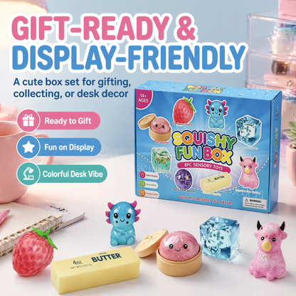 8-Piece Sensory Squishy Toy Gift Set – Soft & Stretchy Stress Relief Fidget Toys