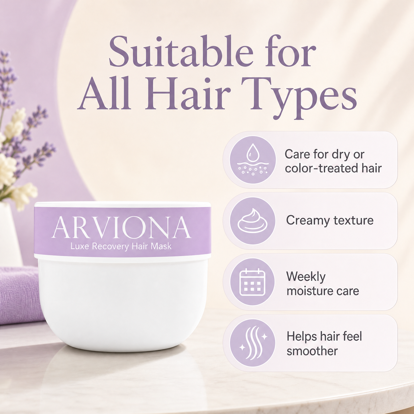 Luxe Recovery Hair Mask – Intensive Deep Conditioning Treatment for Damaged, Dry & Color-Treated Hair – Repair & Revitalize for Silky, Salon-Soft Results