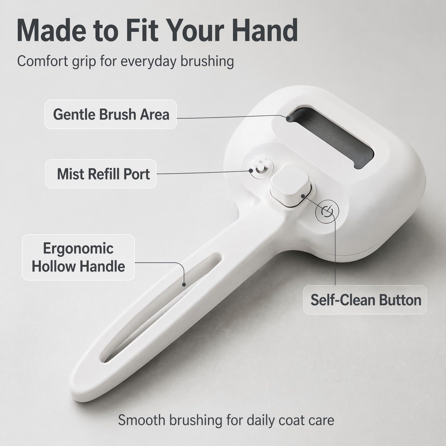 2-in-1 Pet Steaming Self-Cleaning Grooming Brush – Electric Spray Comb for Floating Hair Removal, Massage & Hygiene Care