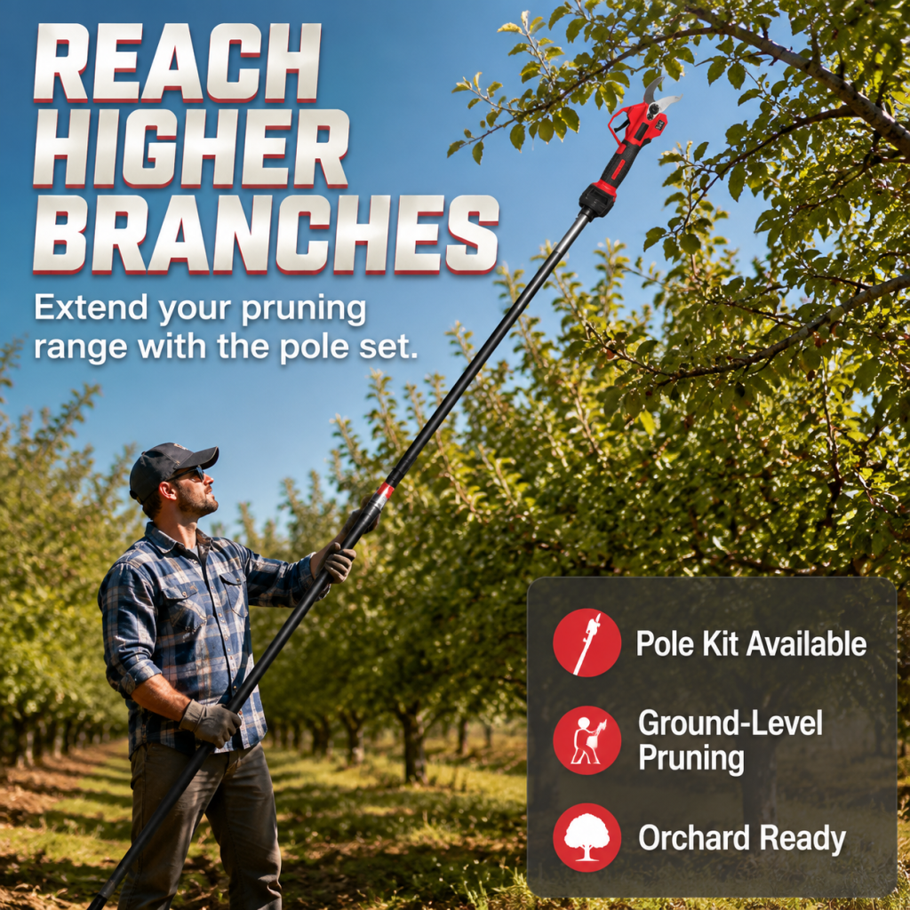 SEESE Electric Pruning Shears – Cordless Power Pruner with Brushless Motor & 2000mAh Batteries