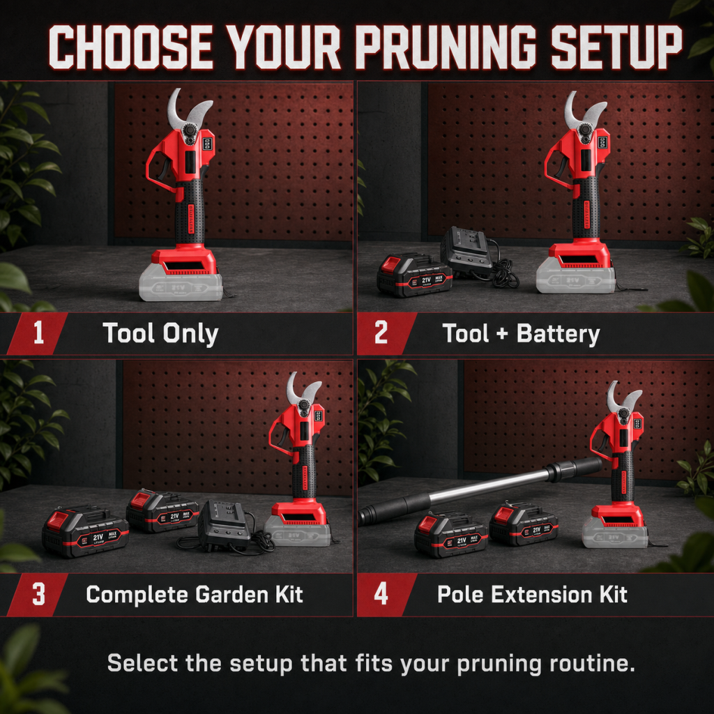 SEESE Electric Pruning Shears – Cordless Power Pruner with Brushless Motor & 2000mAh Batteries