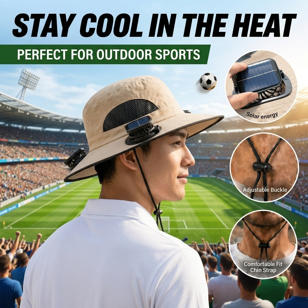 Solar Powered Cooling Bucket Hat