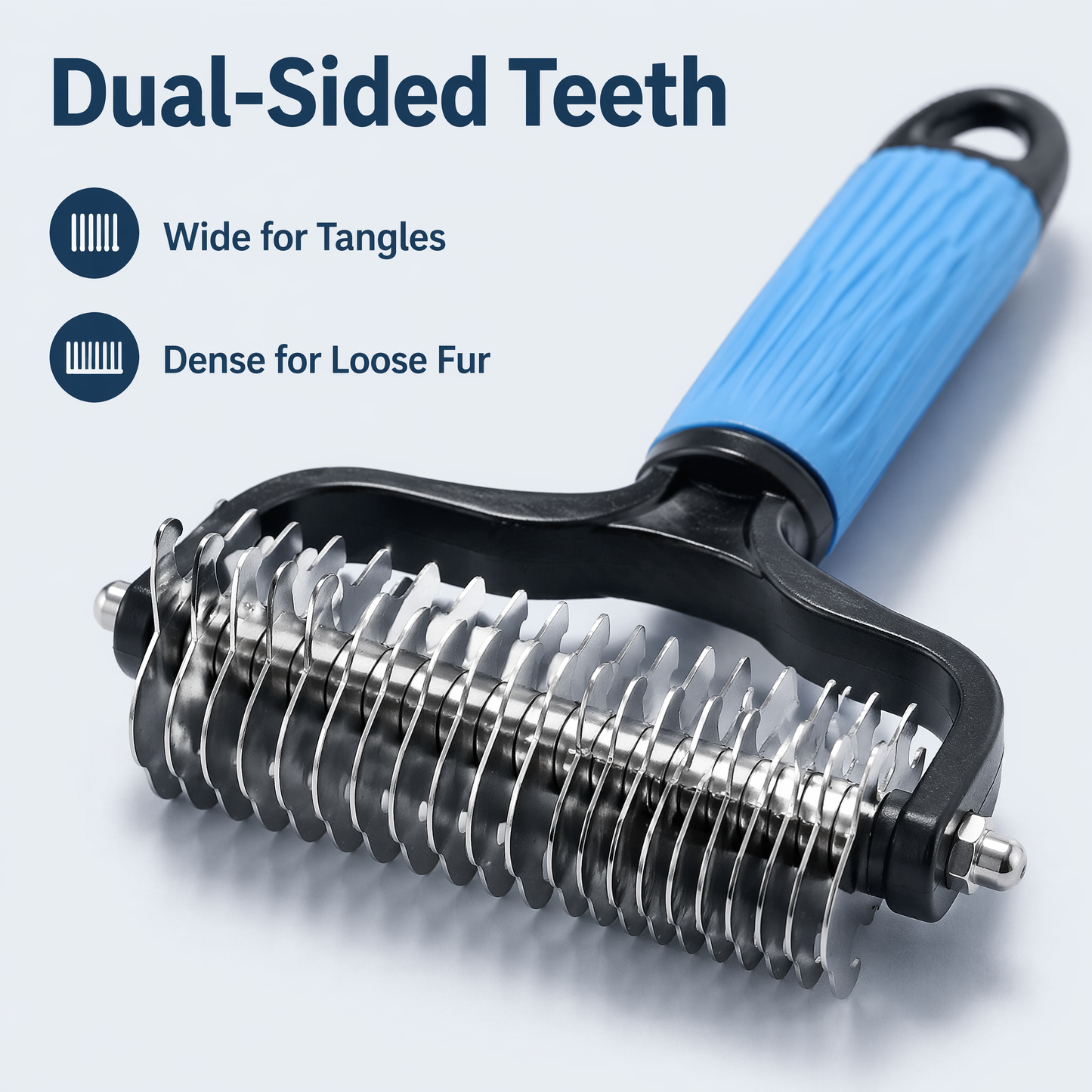 Universal Pet Detangling Comb for Dogs — Double-Sided Stainless Steel Grooming Tool for Coat Care & Shedding Removal